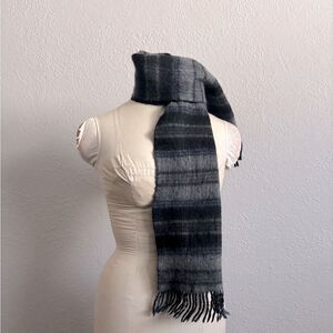 Christian Dior 100% Merino Wool Plaid Scarf